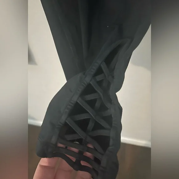 SOFT SURROUNDINGS black sweatpants leggings cotton ankle crop capri joggers 2X - Picture 5 of 8